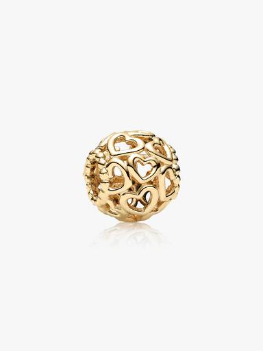 Openwork hearts gold charm