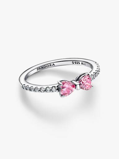 Anel Laço Rosa Brilhante