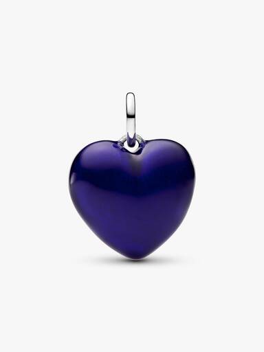 Charm Pendente de Coração Curvo Azul