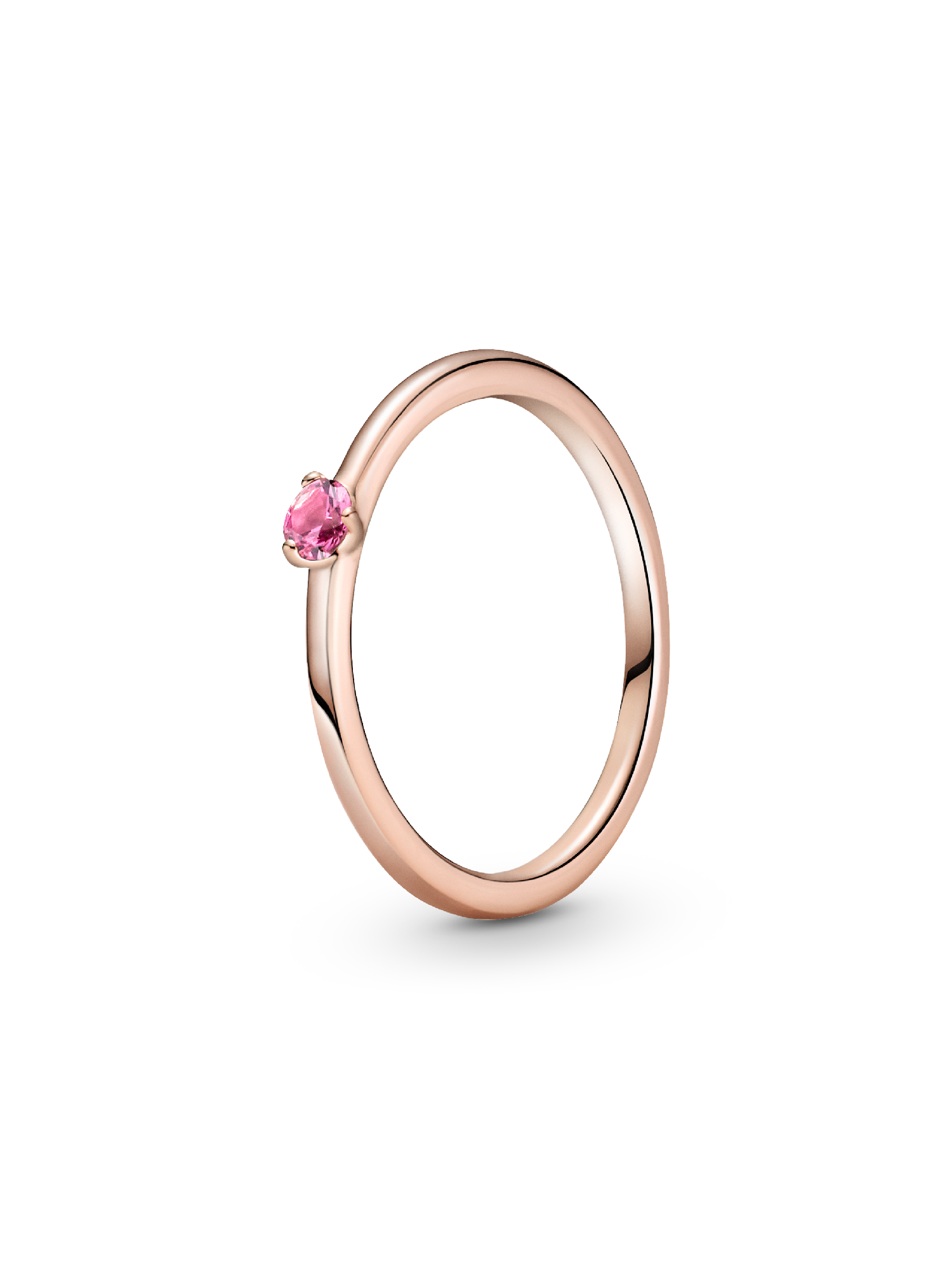 Anel Rosa Solitaire