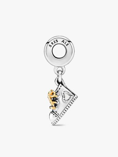 Baby shoe sterling silver and gold dangle