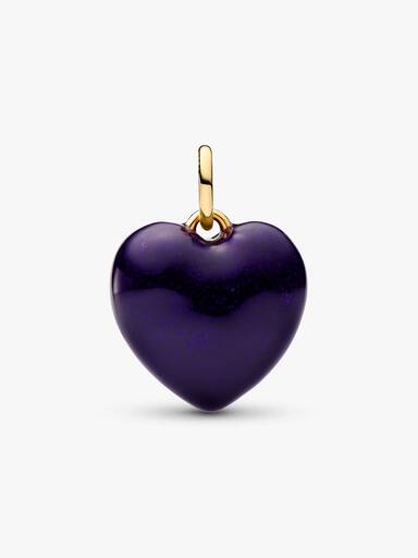 Charm Pendente de Coração Curvo Roxo