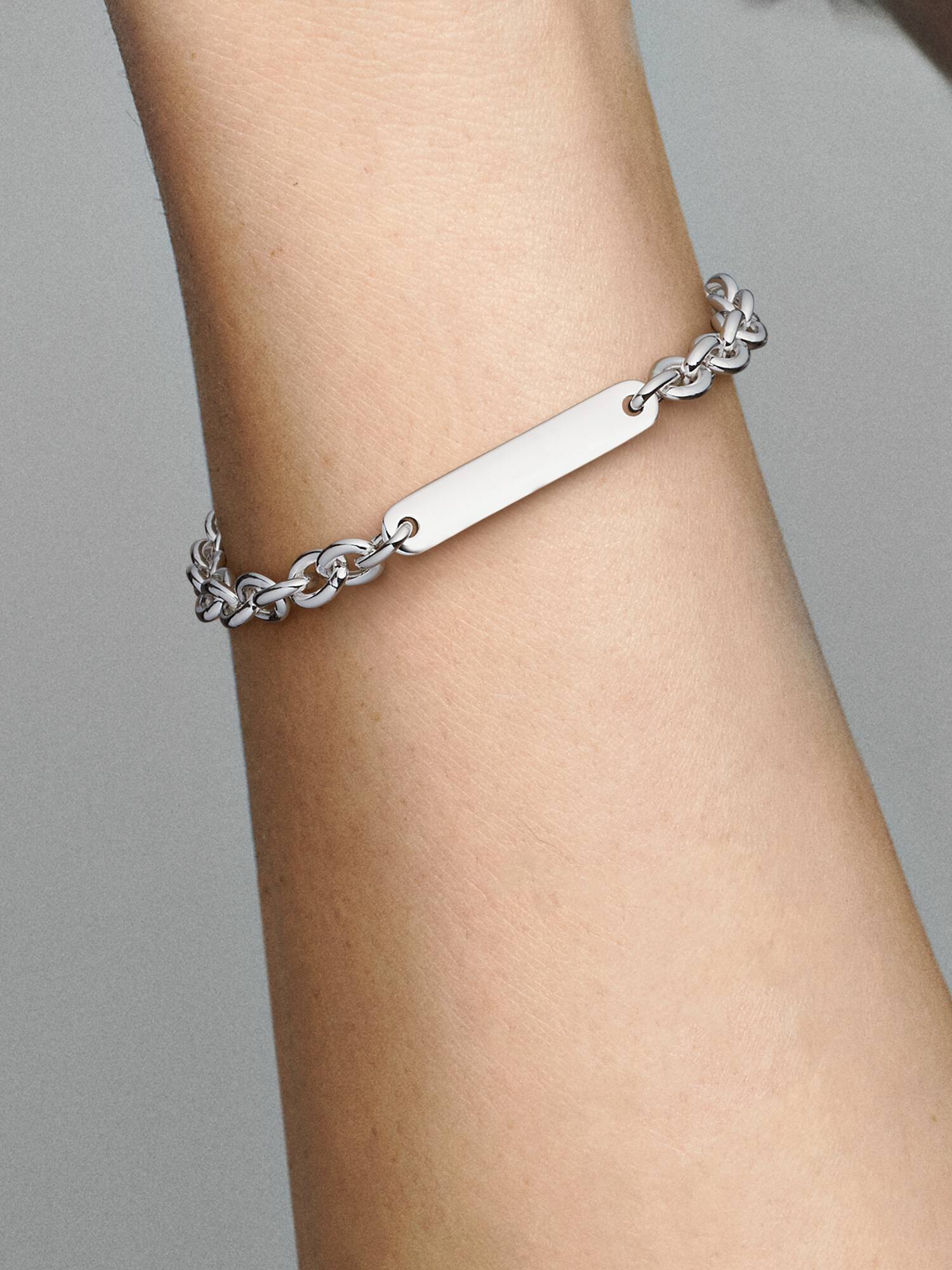 Pulseira de Elos com Barra Gravável