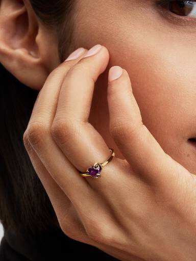 Anel Sally de O Estranho Mundo de Jack da Disney em coração roxo