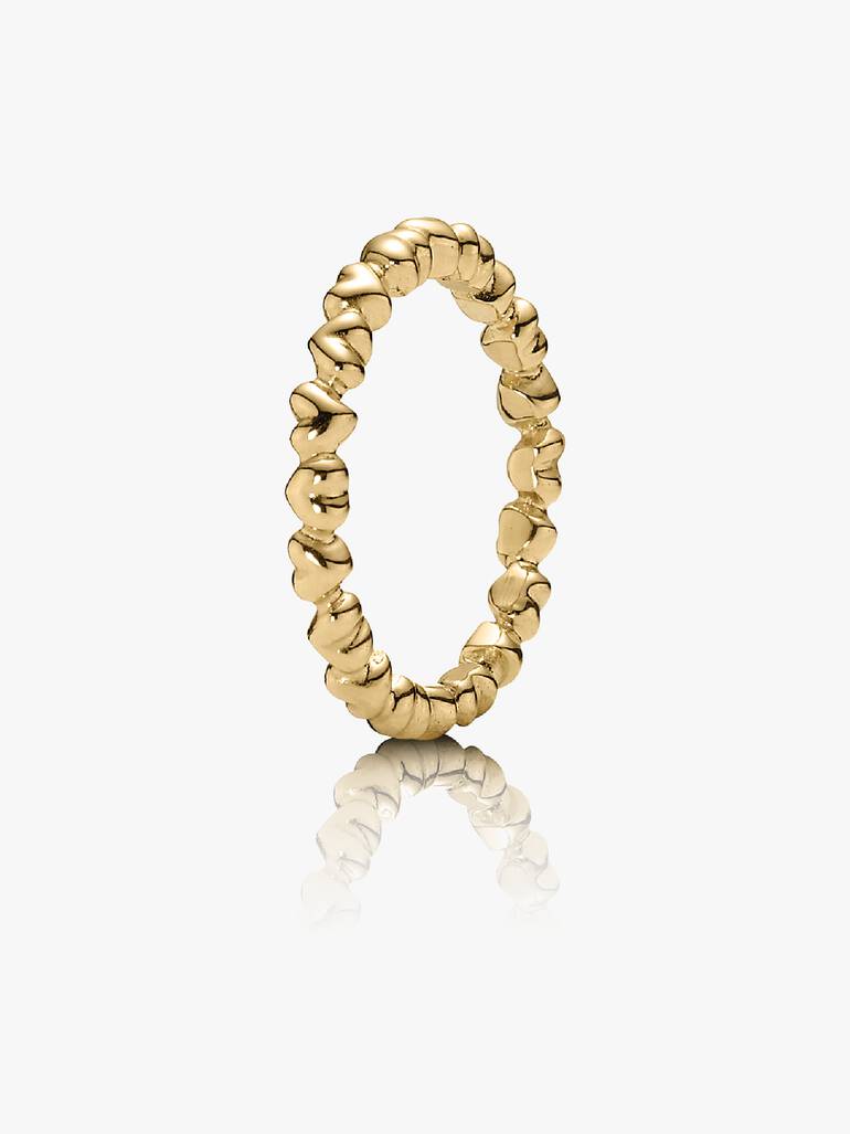 Anel Coração Amor para sempre, ouro 14k
