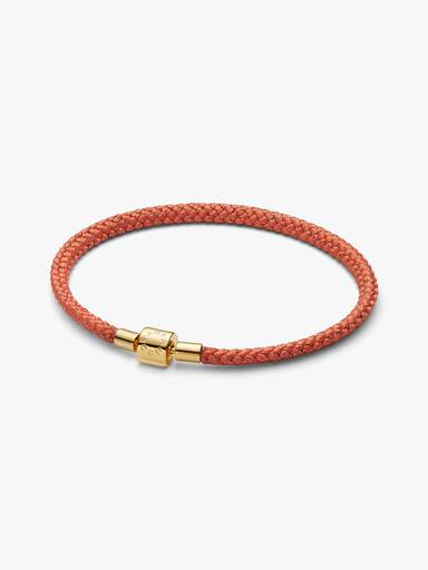 Pulseira de Cordão Laranja Cintilante