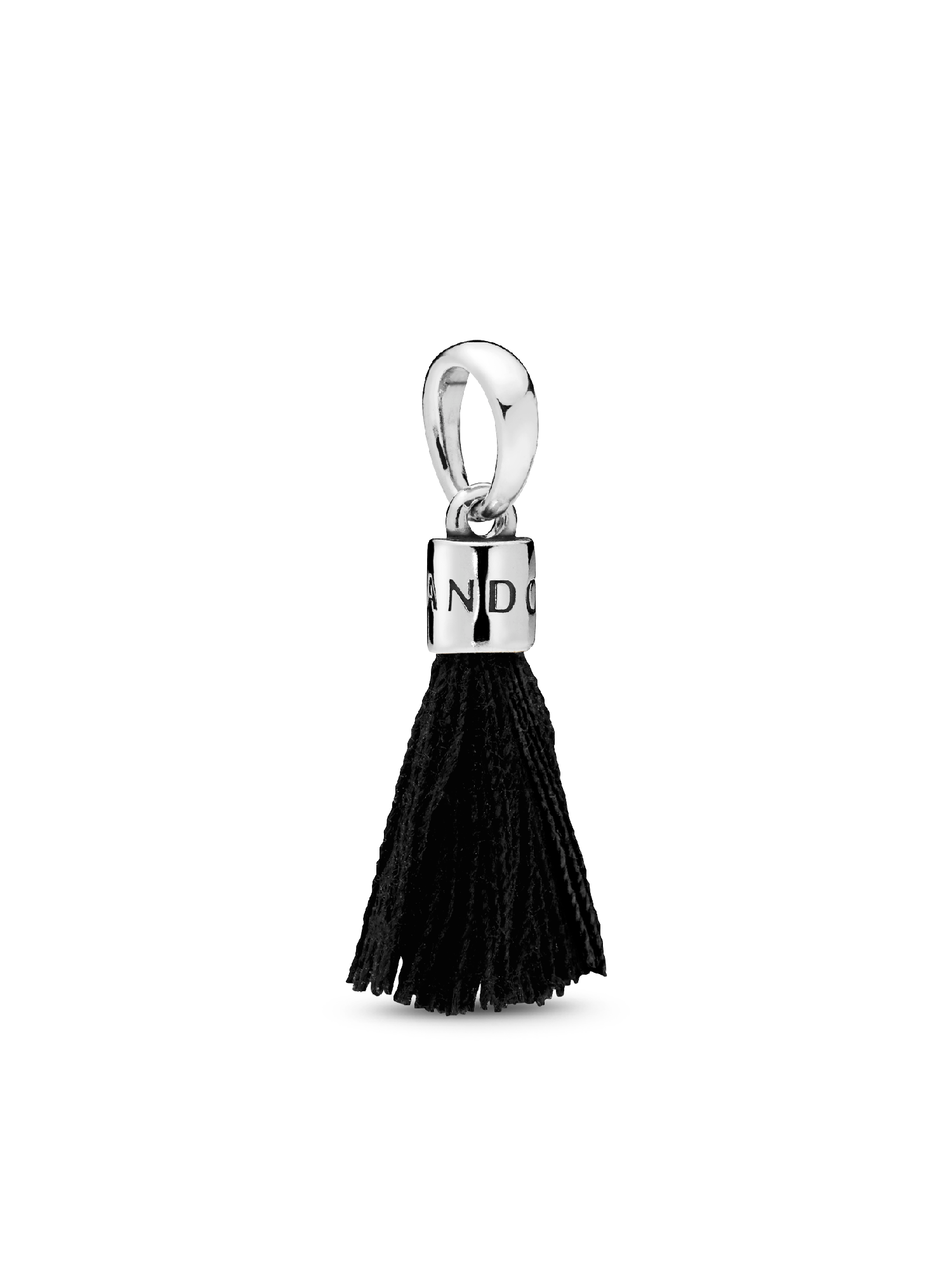 Preto Tecido Tassel Charm Pendente