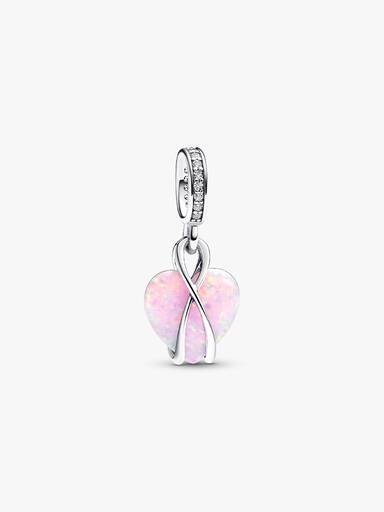 Charm Pendente com Coração Furta-cor para Mãe.