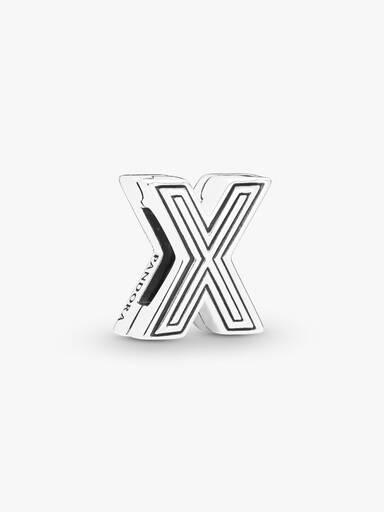 Pandora Reflexions letter X silver clip charm