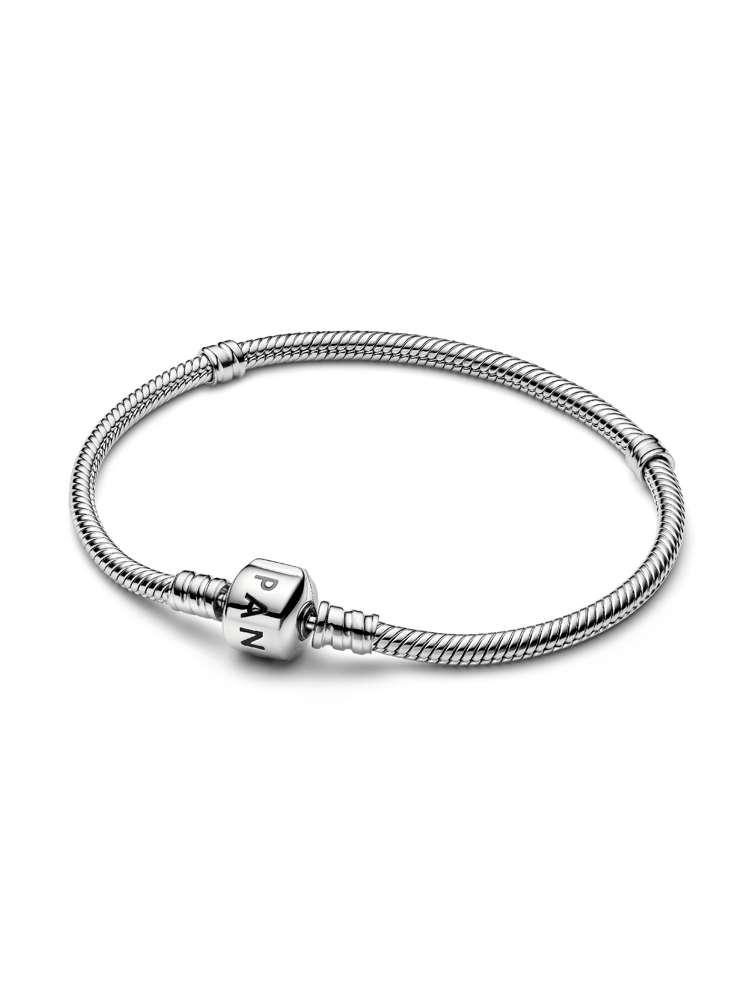 Bracelete Pandora Moments em corrente snake com fecho tambor