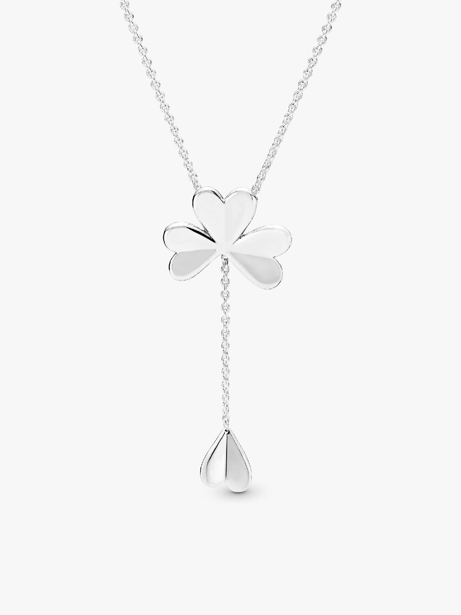 Clover silver Y-necklace
