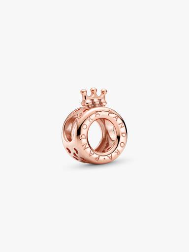 Crown O 14k rose gold-plated charm