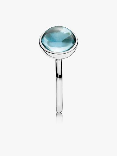 Anel Poetic Droplet, Aqua Azul Cristal