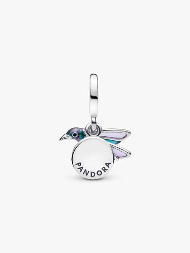 Charm pendente duplo de beija-flor