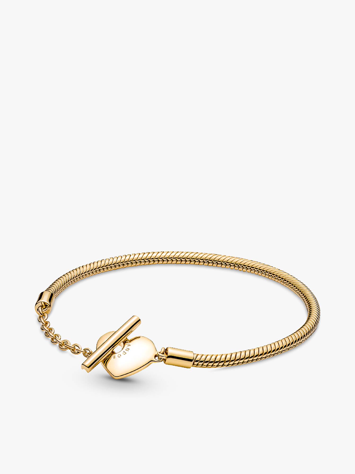 Pulseira Corrente Snake com Fecho em T e Coração