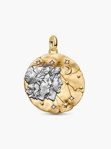 Charm Medalhão Maxi do Zodíaco do Signo de Gêmeos