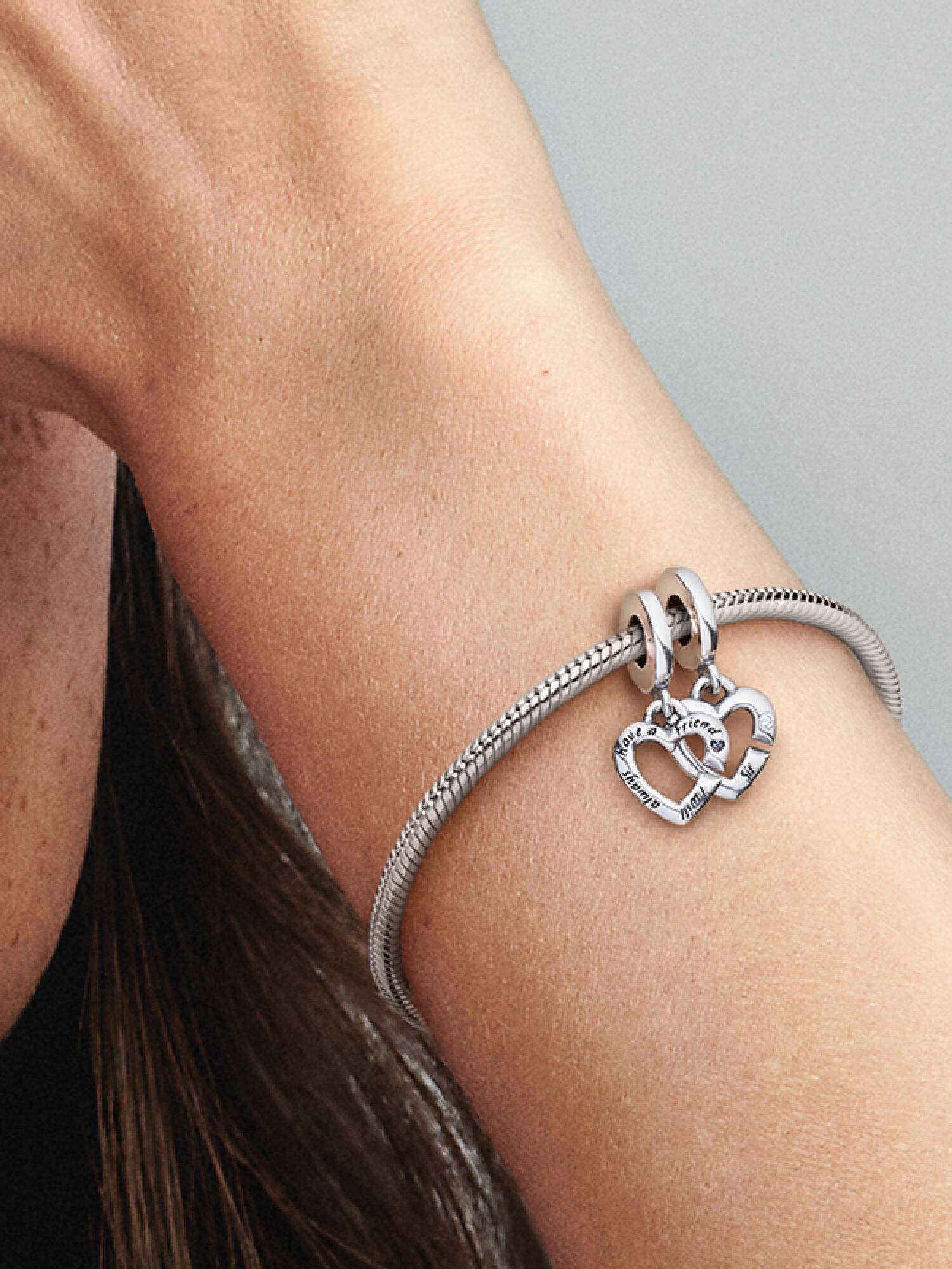 Charm Pendente Linked Sister Hearts Split
