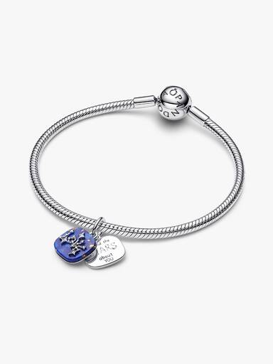 Charm Pendente Duplo com a Constelação do Amor em Azul Celestial