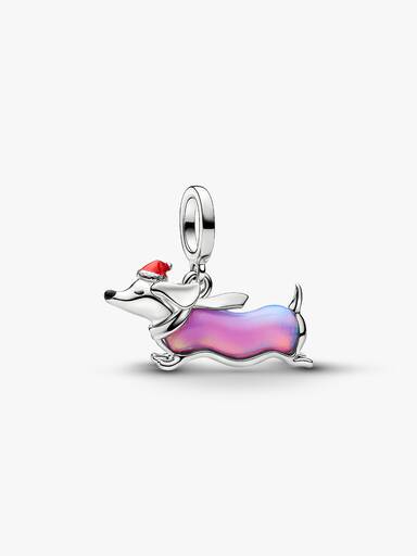 Charm Pendente de Dachshund de Natal