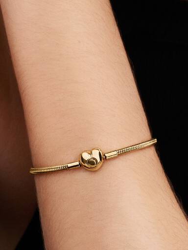 Pulseira Corrente Snake com Fecho de Coração