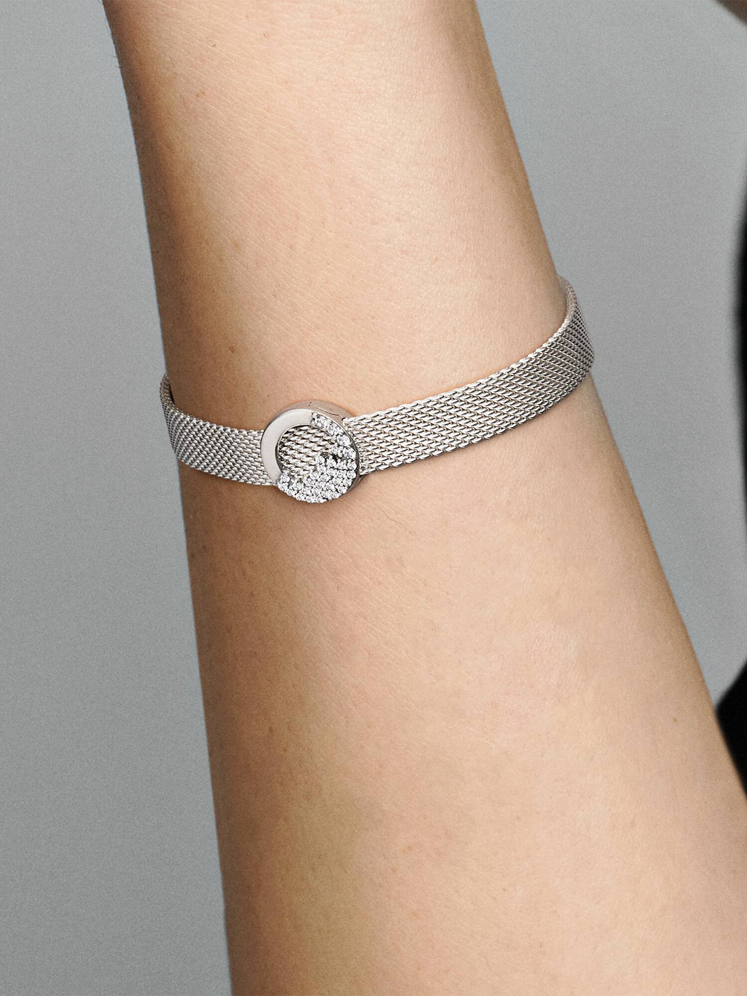 Sterling silver clip with clear cubic zirconia