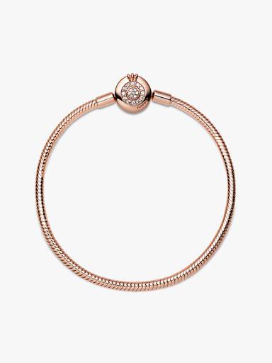 Pulseira Corrente Snake com Coroa Brilhante
