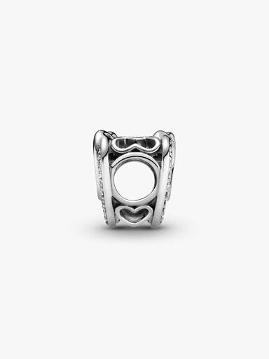 Charm Brilhante de Corações Entrelaçados