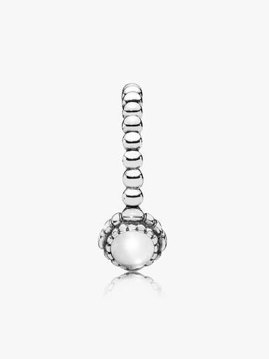 Silver ring, birthstone-April, rock crystal