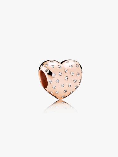 Heart PANDORA Rose charm with cubic zirconia