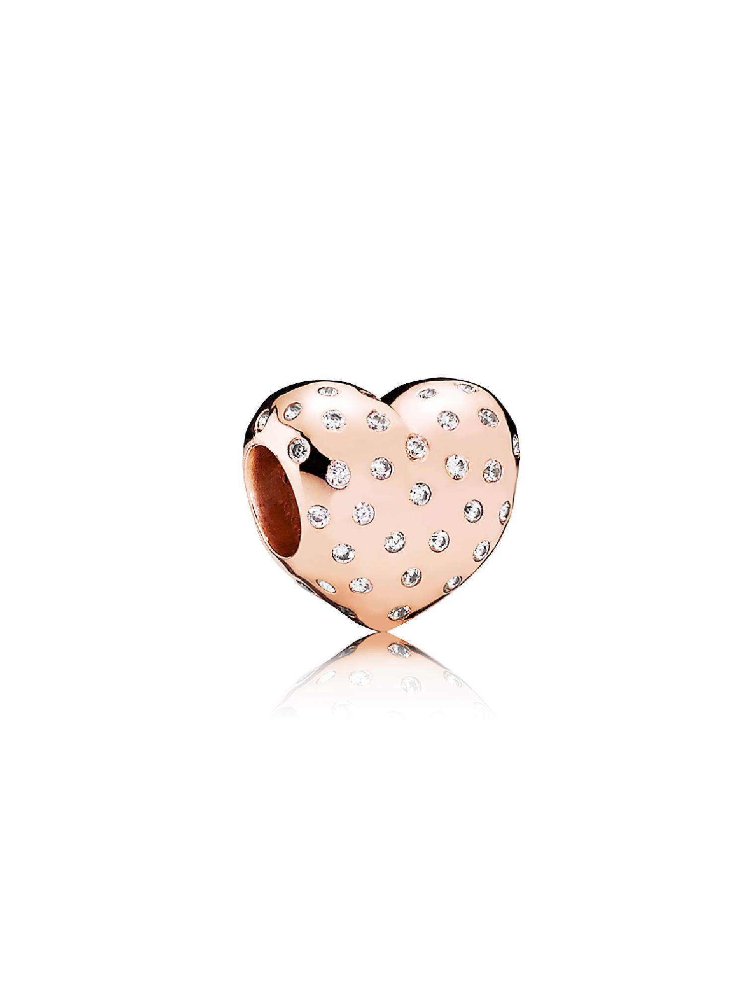 Heart PANDORA Rose charm with cubic zirconia