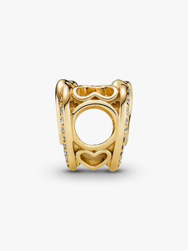 Charm Brilhante de Corações Entrelaçados