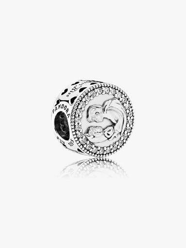 Disney Snow White silver charm with clear cubic zirconia