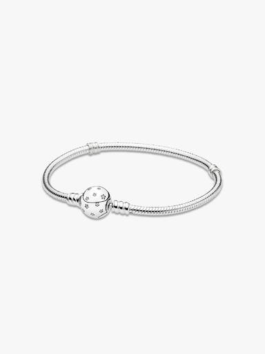 Star silver bracelet with clear cubic zirconia
