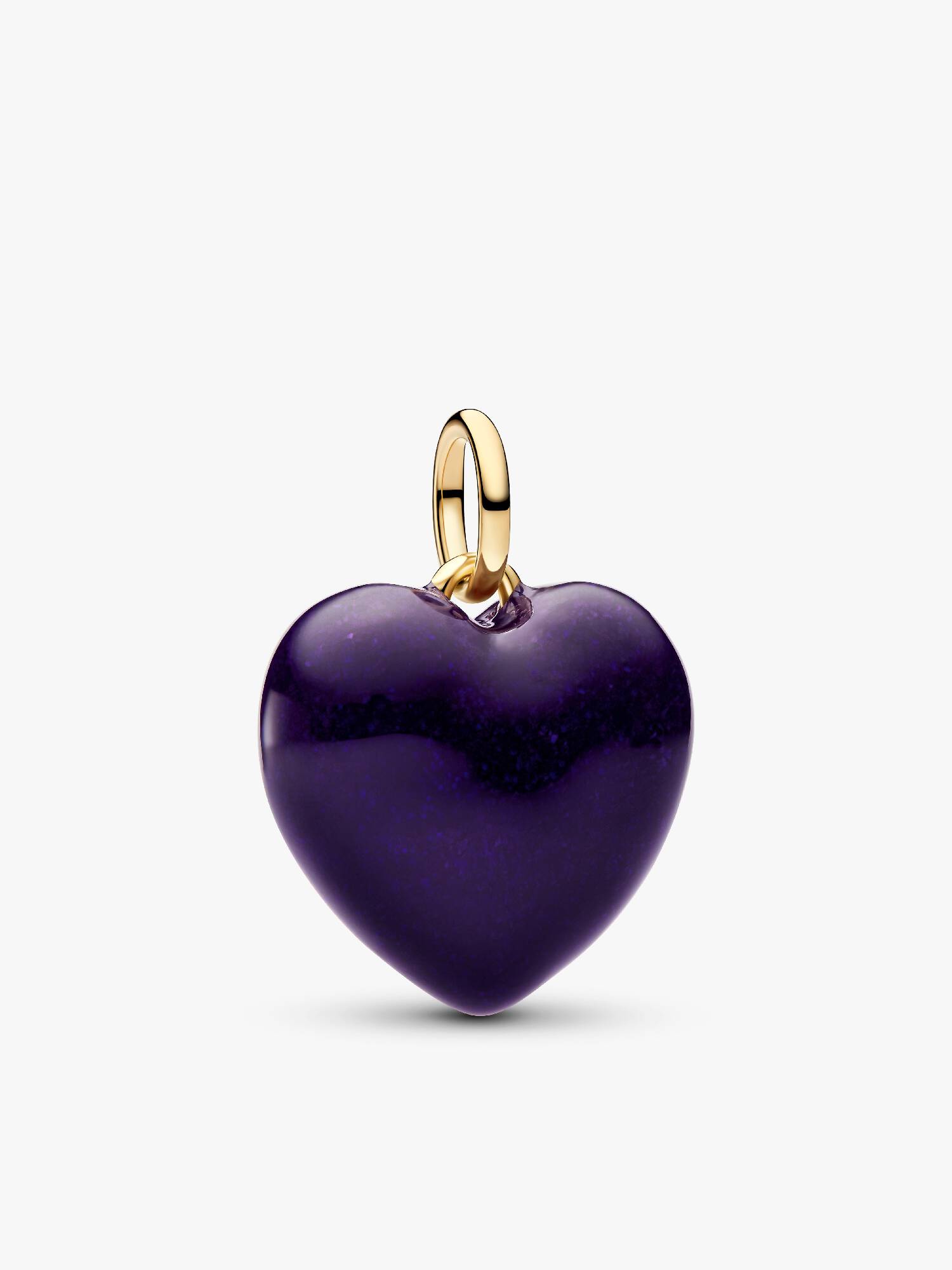 Charm Pendente de Coração Curvo Roxo