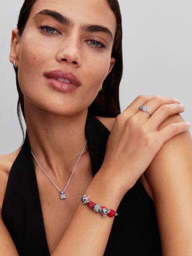Charm de vidro de Murano Rose Stitch da Disney