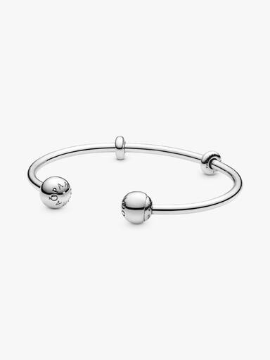 Bracelete Rígido Aberto entre Esferas