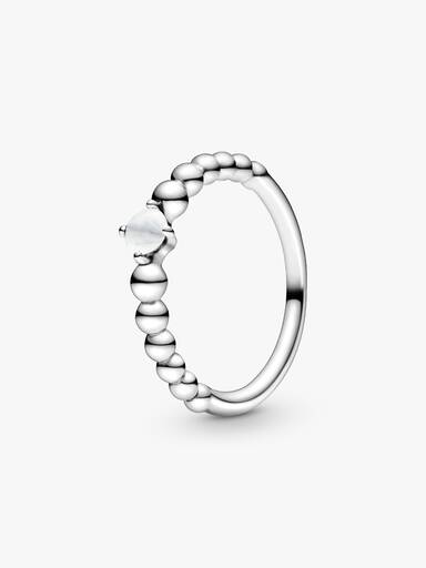 Anel Milky Branco Beaded