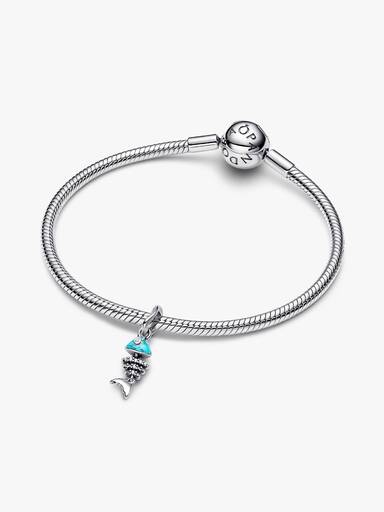 Charm pendente de espinha de peixe em cor turquesa