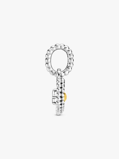 Heart sterling silver dangle with honey coloured crystal