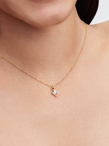 Pingente Harry Potter™ Cicatriz com Diamante cultivado em laboratório e Ouro 14K
