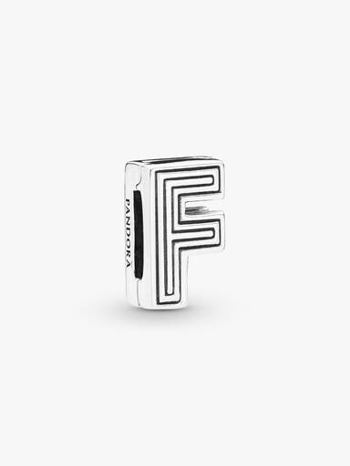 Pandora Reflexions letter F silver clip charm