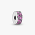 Silver clip with fancy purple cubic zirconia and silicone grip Silver clip with fancy purple cubic zirconia and silicone grip