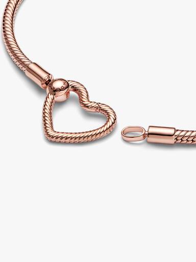 Pulseira Corrente Snake com Fecho de Coração Vazado