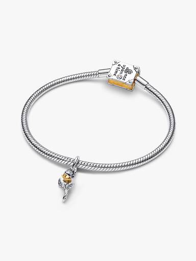Charm Pendente de Diamante Cultivado em laboratório Disney Bela Rosa Encantada