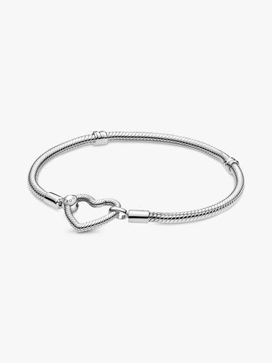 Pulseira Corrente Snake com Fecho de Coração Vazado