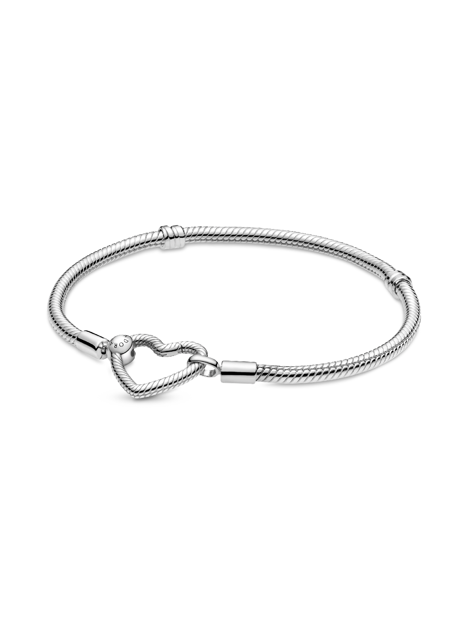 Pulseira Corrente Snake com Fecho de Coração Vazado