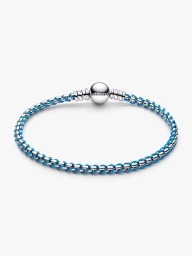 Pulseira Corrente Snake Cordão Azul Claro