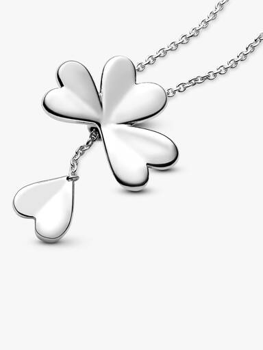 Clover silver Y-necklace