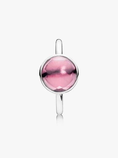 Anel Poetic Droplet, Rosa Zircônia Cúbica