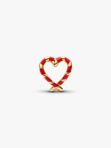 Charm de Coração Vazado de Bengala Doce